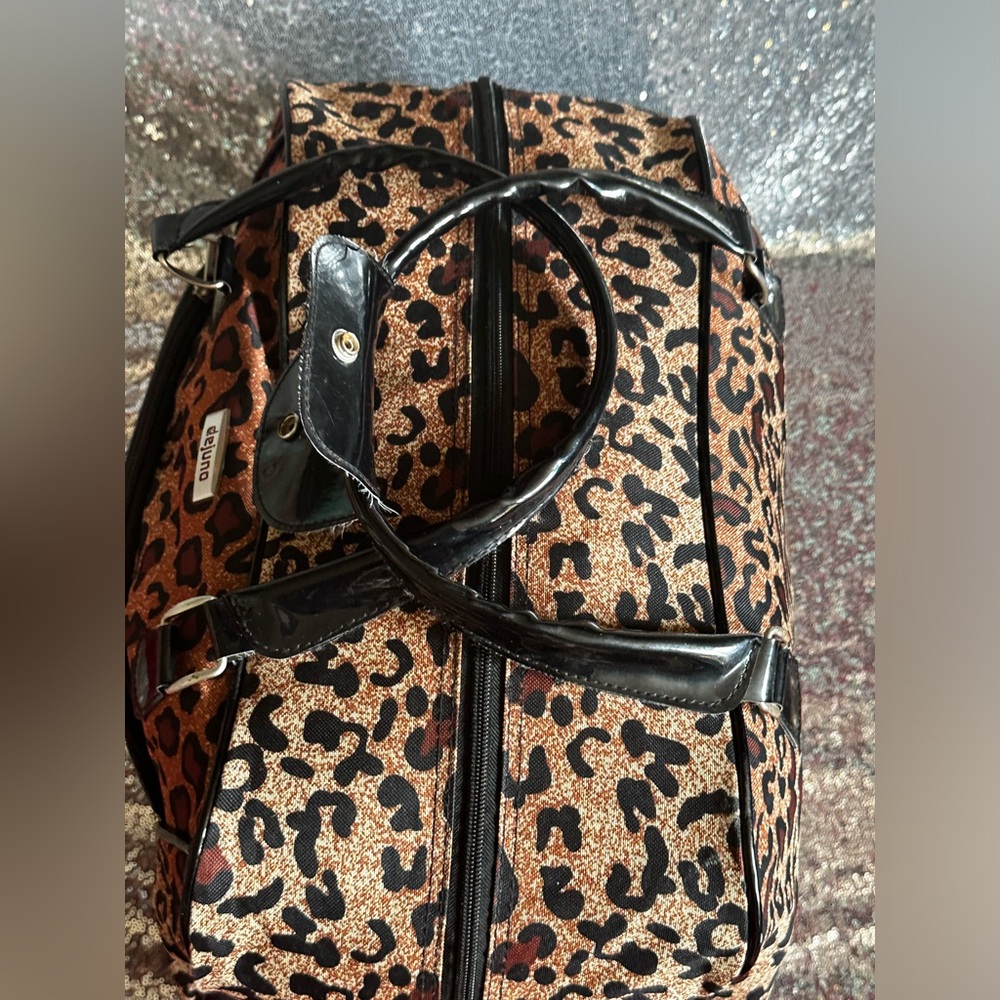 DEJUNO Large Cheetah Stripes Carry On Travel Bag Suitcase - Picture 3 of 16